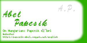 abel papcsik business card